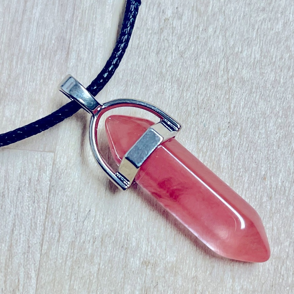 $9 Crystal Gemstone Necklace Pendant Bullet Head Energy Meditation.